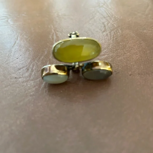 Silver elegant adjustable jewelry ring with several oval stones magnificent - Picture 9 of 13